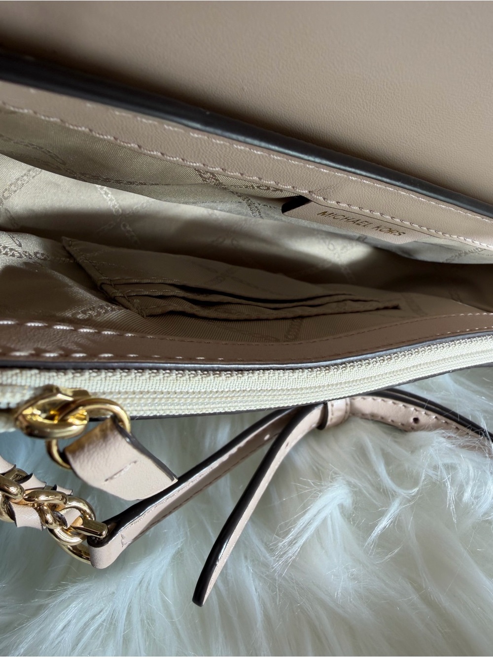 Michael Kors Blush Pink Logo Crescent Crossbody - Picture 4 of 6
